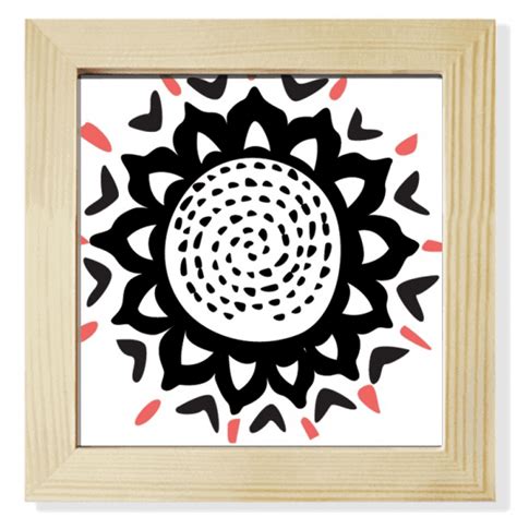 Sunflower Outline Mexico Totems Celebrate Square Picture Frame Wall