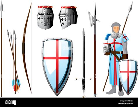 Crusader Set Stock Vector Image And Art Alamy