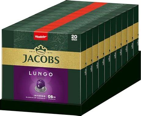 Jacobs Lungo 8 Intenso Coffee Capsules 200 Pack 10x 20 Pieces