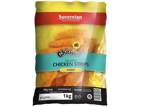 Crumbed Chicken Cheezy Strips 1kg Baobab Meats