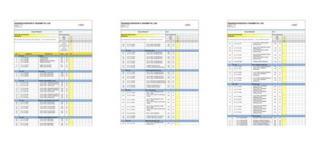 Drawings Register Andtransmittal Form