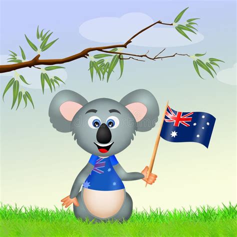 Koala With The Flag Of Australia Stock Vector Illustration Of Concept