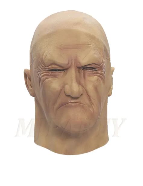 Adult Realistic Man Mask Latex Full Head Halloween Bald Man Mask