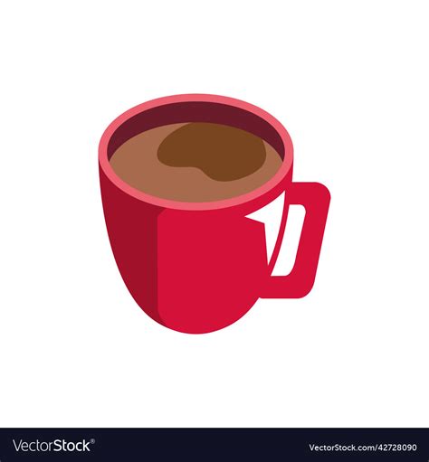 Red Coffee Cup Isometric Royalty Free Vector Image