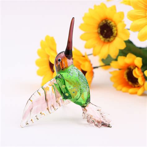 Handblown Hummingbird Glass Figurine Ornaments - Buy Glass Hummingbird Figurine,Glass Figurine ...