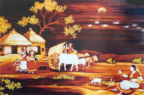 Shop Online Village Scene Poster | Art village, Sky art painting ...