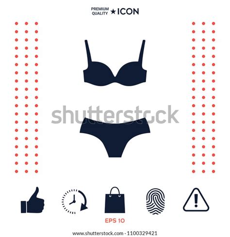Set Lingerie Swimsuit Twopiece Bikini Silhouette Stock Vector Royalty Free