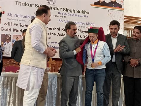 Himachal Pradesh Cm Sukhu Felicitates State S Asian Games Players