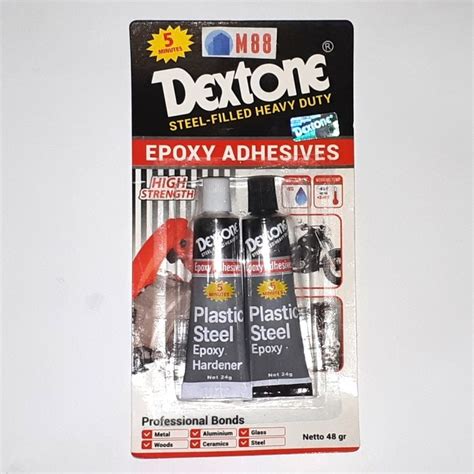 Jual Lem Dextone Epoxy Adhesives Menit Gram Steel Filled Heavy