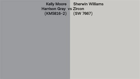 Kelly Moore Harrison Gray KM5816 2 Vs Sherwin Williams Zircon SW