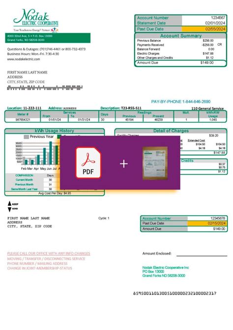 North Dakota Fake Utility Bill Template