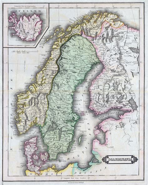 Large Detailed Old Map Of Scandinavia Baltic And Scandinavia