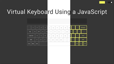 Working Virtual Keyboard Using A Vanila Javascript Html Css Youtube