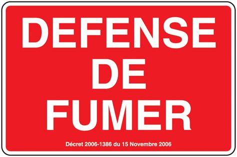 Panneau PVC Défense de fumer texte seul Signals