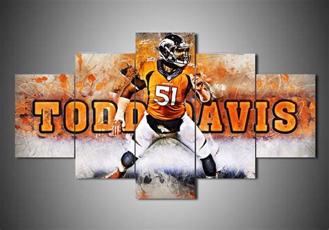 Denver Broncos – Todd Davis – Sport 5 Panel Canvas Art Wall Decor ...