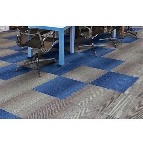 Blue And Grey Floor Tex Nylon Wall To Wall Flooring Carpet Tile