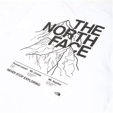 The North Face Mountain Outline T Shirt M White Tnf Whitetnf