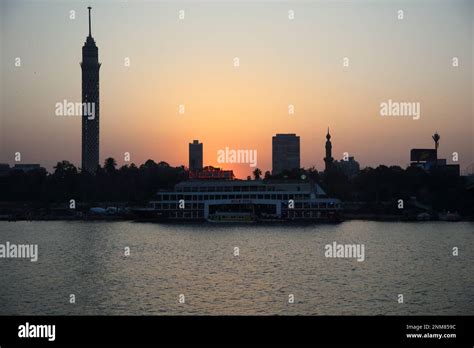 Cairo From 6th Of October Bridge At Sunset Stock Photo Alamy