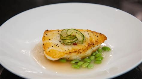 Pan Seared Chilean Sea Bass With Dashi