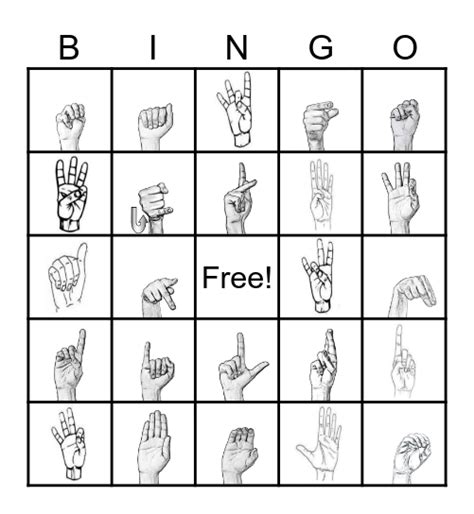 Asl Bingo Card