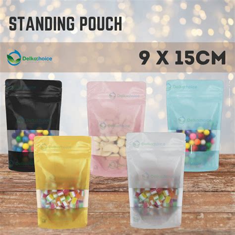 STANDING POUCH WINDOW ZIPLOCK MATTE DELKOCHOICE 9X15CM ISI 100 PCS