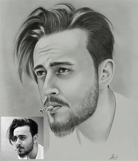 50x70cm karakalem portre çizim | Portre, Çizim