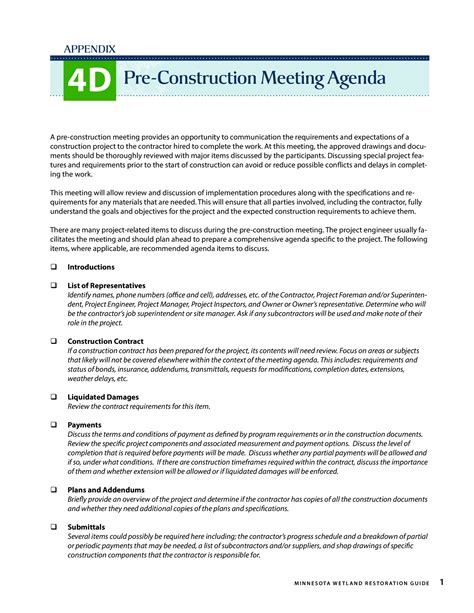 Pre Construction Meeting Agenda How To Create A Pre Construction