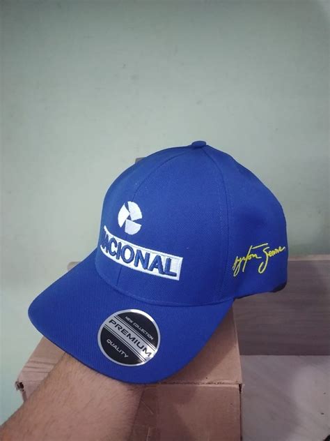 Boné Nacional Ayrton Senna Azul Aba Curva Formula 1 78955687 enjoei