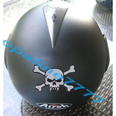 STICKER AUTOCOLLANT REFLECHISSANT TETE DE MORT CASQUE SKULL BIKER