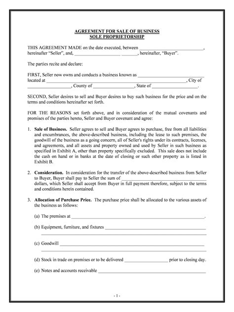 Sole Proprietorship Contract Template Fill Online Printable Fillable Blank Pdffiller