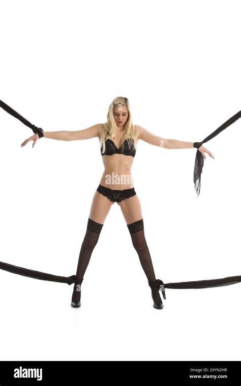Tied Up Blonde Woman Stock Photo Alamy