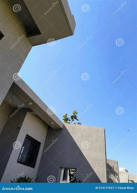 Aesthetic Architecture of a Luxury Farmhouse Villa or Farmhouse Stock