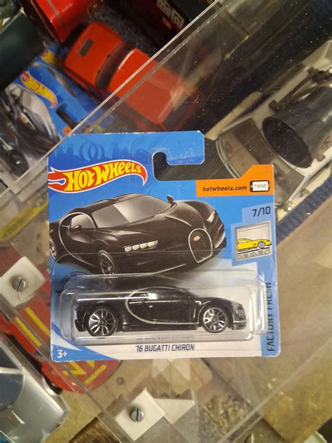 Hot Wheels Bugatti Chiron Black New Boxed Short Card Etsy