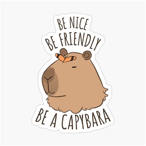 Be A Capybara Be Nice Be Friendly Be A Capybara Sticker For Sale By