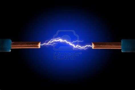 Electric Cable With Sparks On Black Background Creative Background