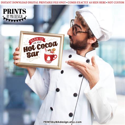 Warm Up At The Hot Cocoa Bar Sign Christmas Party Holiday Etsy