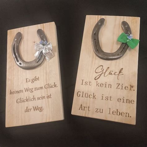 Gl Cksbringer Brett Mit Spruch Und Hufeisen Etsy De Hufeisen