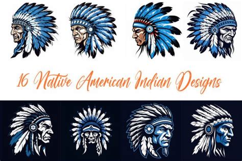 16 Native American Indian Logo Sticker Graphic By Squeebcreative