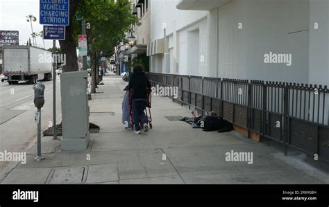 Los Angeles, California, USA 7th June 2023 Homeless on Sunset Blvd on ...