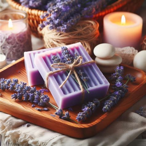 Premium Photo Handmade Soap With Lavender