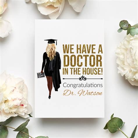 Personalized Phd Card Doctorate Graduation Greeting Card Phd Gift