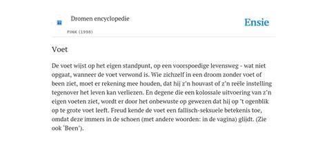 Voet - de betekenis volgens Dromen encyclopedie