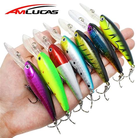 Amlucas Quality Minnow Fishing Lure 9cm 7g Fake Fish Crankbait Wobblers