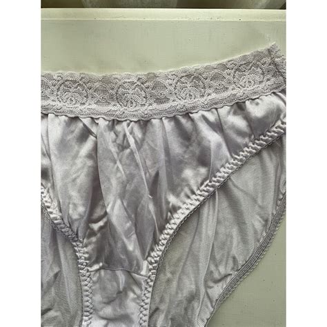 Vtg 80s Womens 7 Sheer Nylon Lace Mushroom Gusset Brief Panties Usa