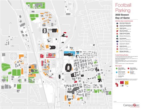 2022 Ohio State Football Parking Map Eleven Warriors
