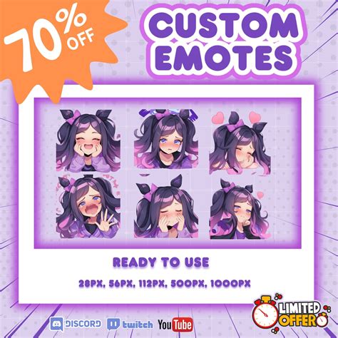 Custom Premium Twitch Emotes Emoticon Twitch Emotes Vtuber Cute