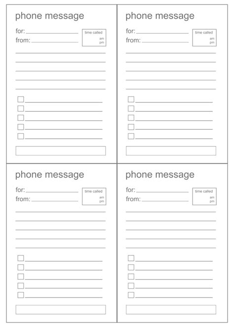 Telephone Message Template 10 Free Pdf Printables Printablee