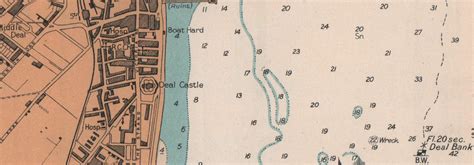 Deal Town Plan And Sea Coast Chart Kent Admiralty 1943 Old Vintage Map