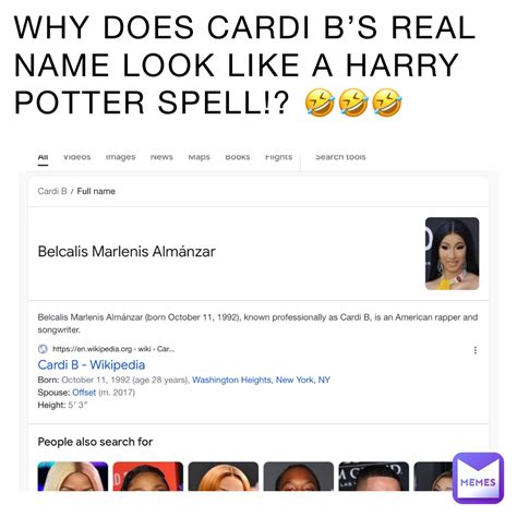 Why Does Cardi Bs Real Name Look Like A Harry Potter Spell 🤣🤣🤣