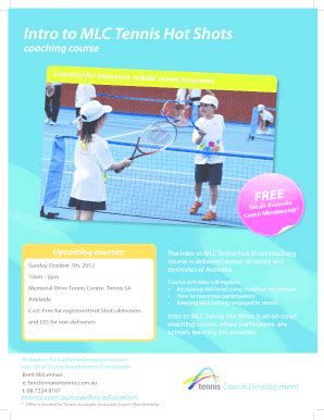 Fillable Online Intro To Mlc Tennis Hot Shots Tennis Australia Fax